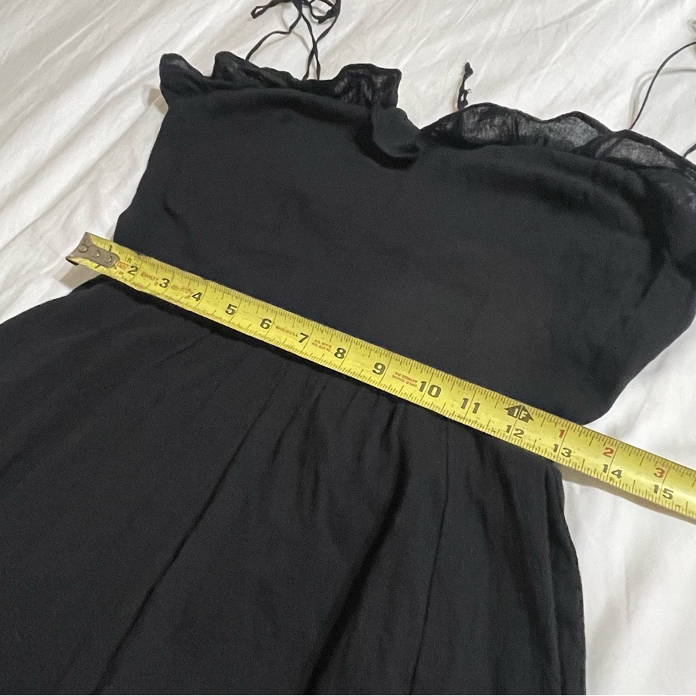Reformation‎ Selma Black Ruffle-Trim Midi Dress with Side Slit - Picture 8 of 16